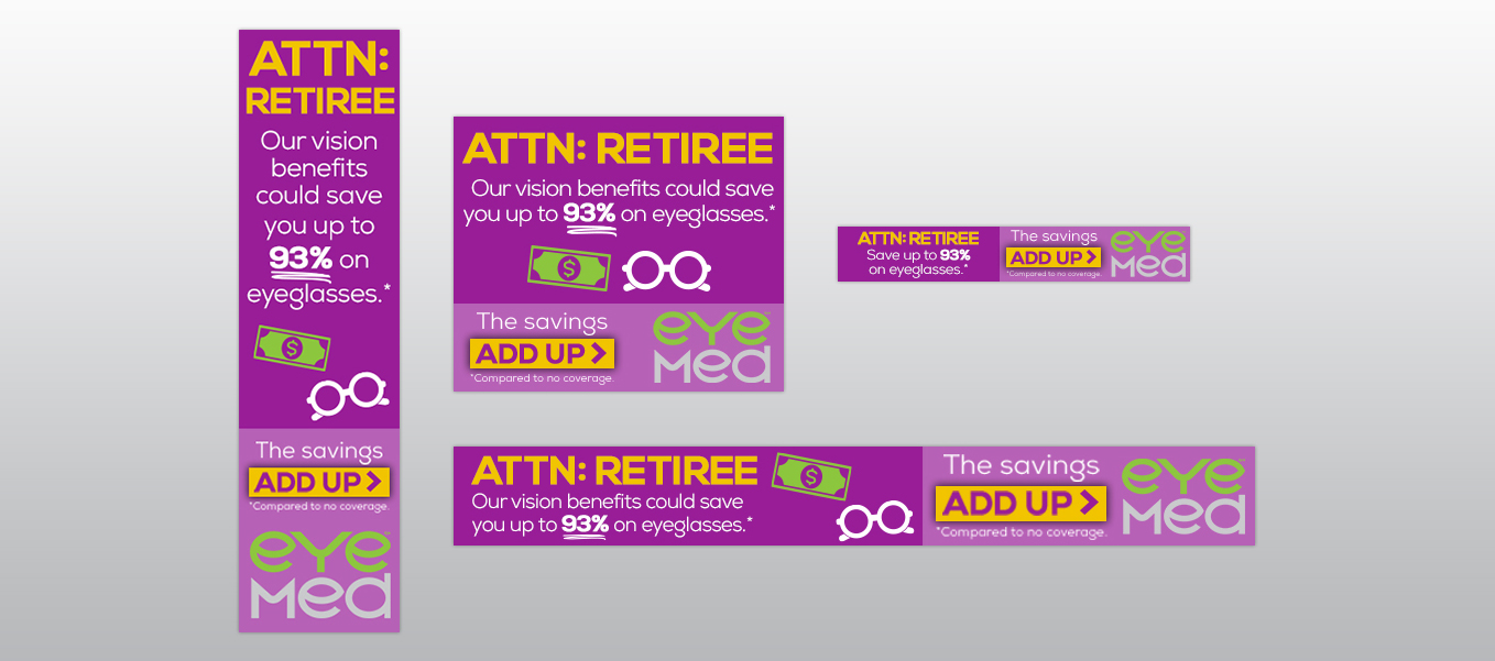 EyeMed retiree campaign banner ad creative